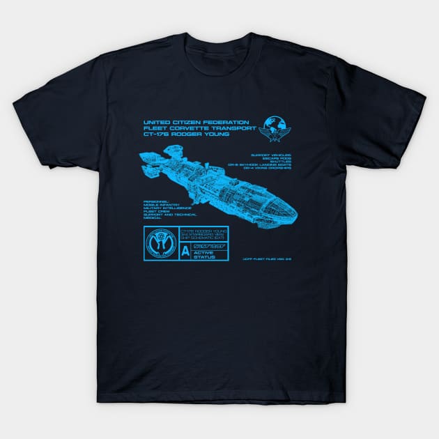 Rodger Young CT-176 Schematic T-Shirt by PopCultureShirts